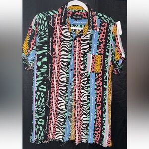 Reason Multicolor Patterned Men's Shirt medium
